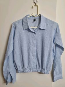 Rio ICE Blue Colour Crop Shirt
