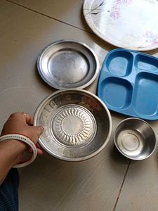 Plates Combo With Steel Bowls