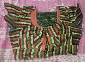 Green saree With Blouse