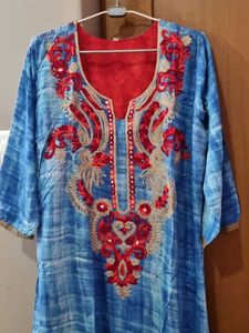 Embroidered Blue Kurta