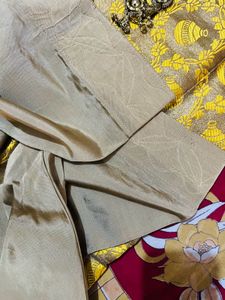 Gold Jacquard Salwar Kameez