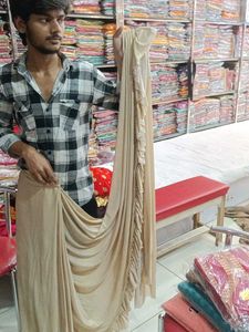 Beige Ruffle Saree