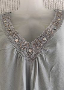 Embellished V-Neck Top