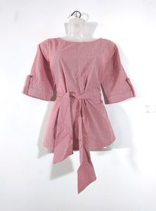 Red And White Checks Top (Women's)