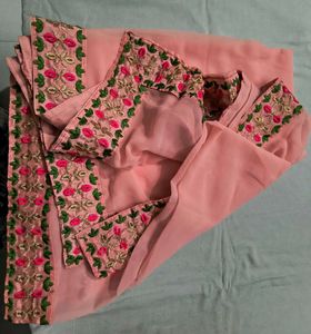 Aqua Embroidered Lhehnga Choli with Dupatta