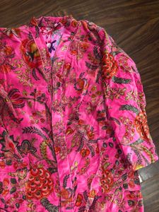 Floral Print Pink BathRobe length 44”