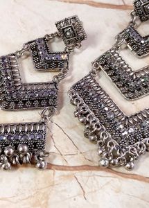 Oxidised chandelier earrings