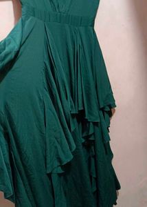 Bottle Green Stylish Maxi Dress