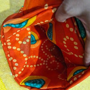 Orange Bandhani Print Saree