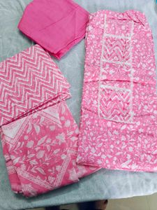Pink Printed Kurta Set