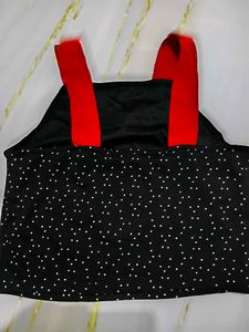 (960)Polka Dot Crop Top