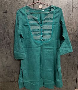 Peacock Green Short Kurti