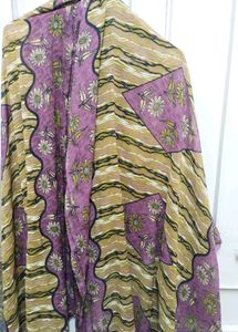 Flower Printed Brown And Purple Suit Set