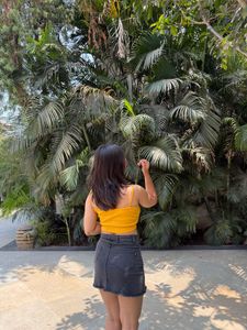 Yellow Zip Crop Top