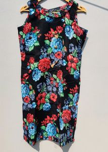 Black Floral Print Kurta 2