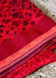 Elegant Red Floral Saree