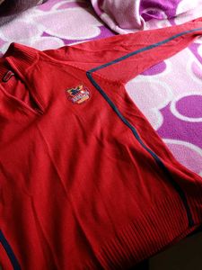 Red Half-Zip Sweater