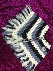 Kids Poncho Wool Crochet