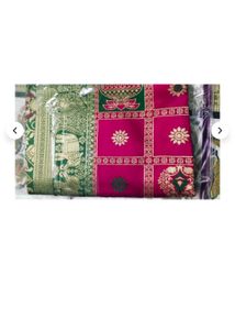 Elegant Pink &amp; Green Saree