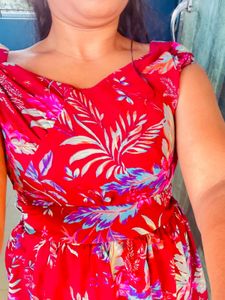 Red Floral Dress 👗