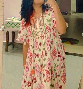 Boho Print Dress Till Knee Lenth