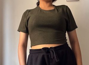 Cute Olive Crop Top