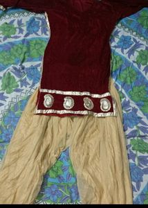 Velvet Kurta Net Shalwar Set