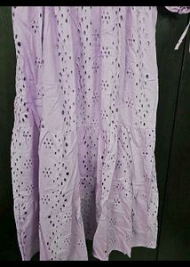 Lavender Eyelet Midi Dress