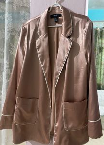 pink satin blazer