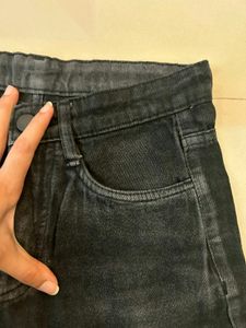 Charcoal Grey Stone Washed Jeans