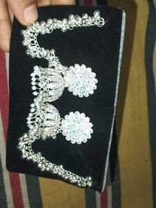 Earrings with Hair Chain