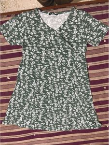 Floral Print Green Dress