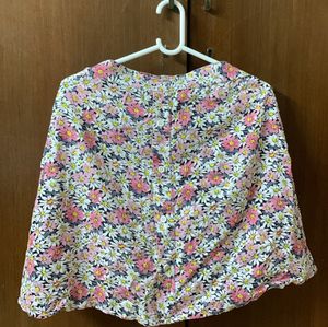 Printed Pink Cotton Skirt For Woman
