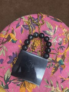 Black Beaded Handle Clutch