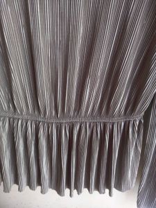 Zara Silver Pleated Blouse