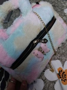 Pastel Furry Bow Purse