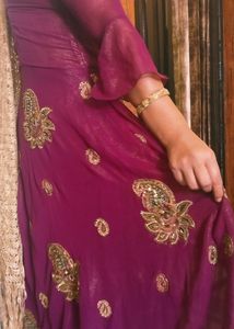 Full Circle Frok Suit  With Legi  And Dupatta   Complete Three Pieces  Fabric ---georgette   Full Embroidery On Shirt   (Only One Time Use  )   Margan ---given
