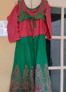 Green Pink Anarkali
