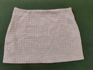 Zara Pastel Purple Lavender Tweed Mini Skirt