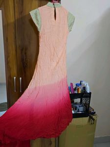 Peach to Red Ombre Special Occasion Dress