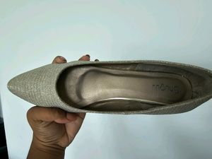 Shimmer Silver Party Wear Heels/pumps