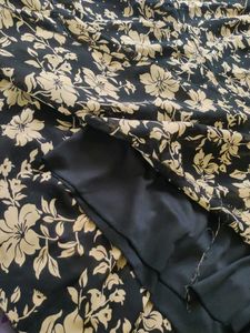 Black Floral Long Crepe Skirt |Lightweight &amp;Elegan