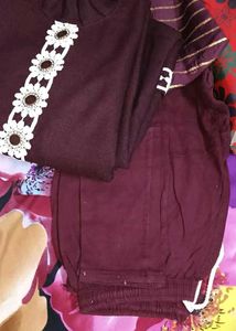 Maroon Kurta set