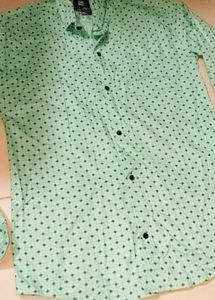 Mint Green Polka Dot Button-Down