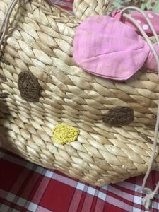 Hello Kitty Straw Tote Bag