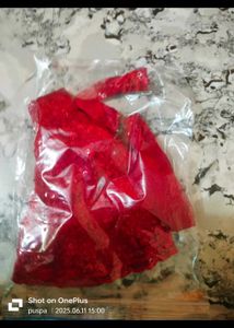 Red Barbie Or Blythe Doll Lehenga Choli Set