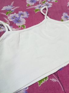 Ribbed White Crop Top