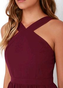 sale ❗🎊🎉Elegant Burgundy Maxi Dress