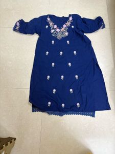Blue Embroidered Kurta