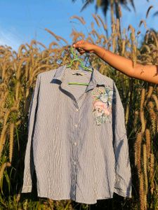 Striped Embroidered Shirt